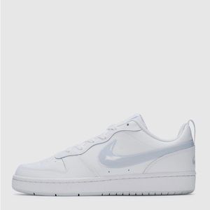 nike court borough low 2- white sneakers size 7 kids, 9 women’s